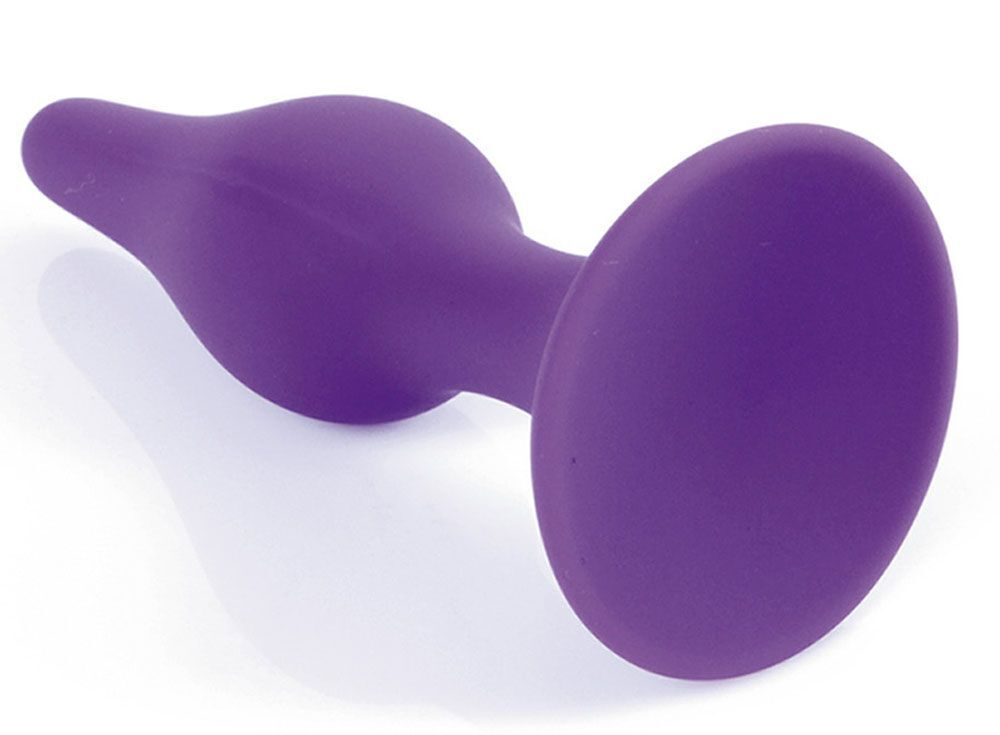 Фиолетовая анальная втулка Silcone Purple Plug Medium - 11 см. (Цвет: фиолетовый)