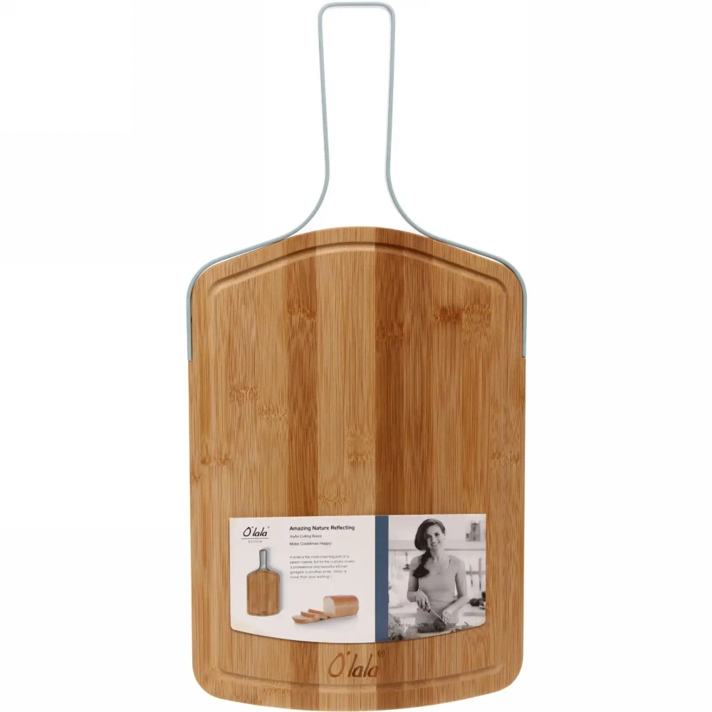 Доска разделочная бамбуковая «O'lala» 51,8*24,8*1,5см с металлической ручкой