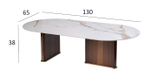 Стол журнальный Garda Decor Garda Decor овальный искусственный камень белый 130*65*38 см