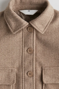 H&M Куртка-рубашка из фетра, бежевый