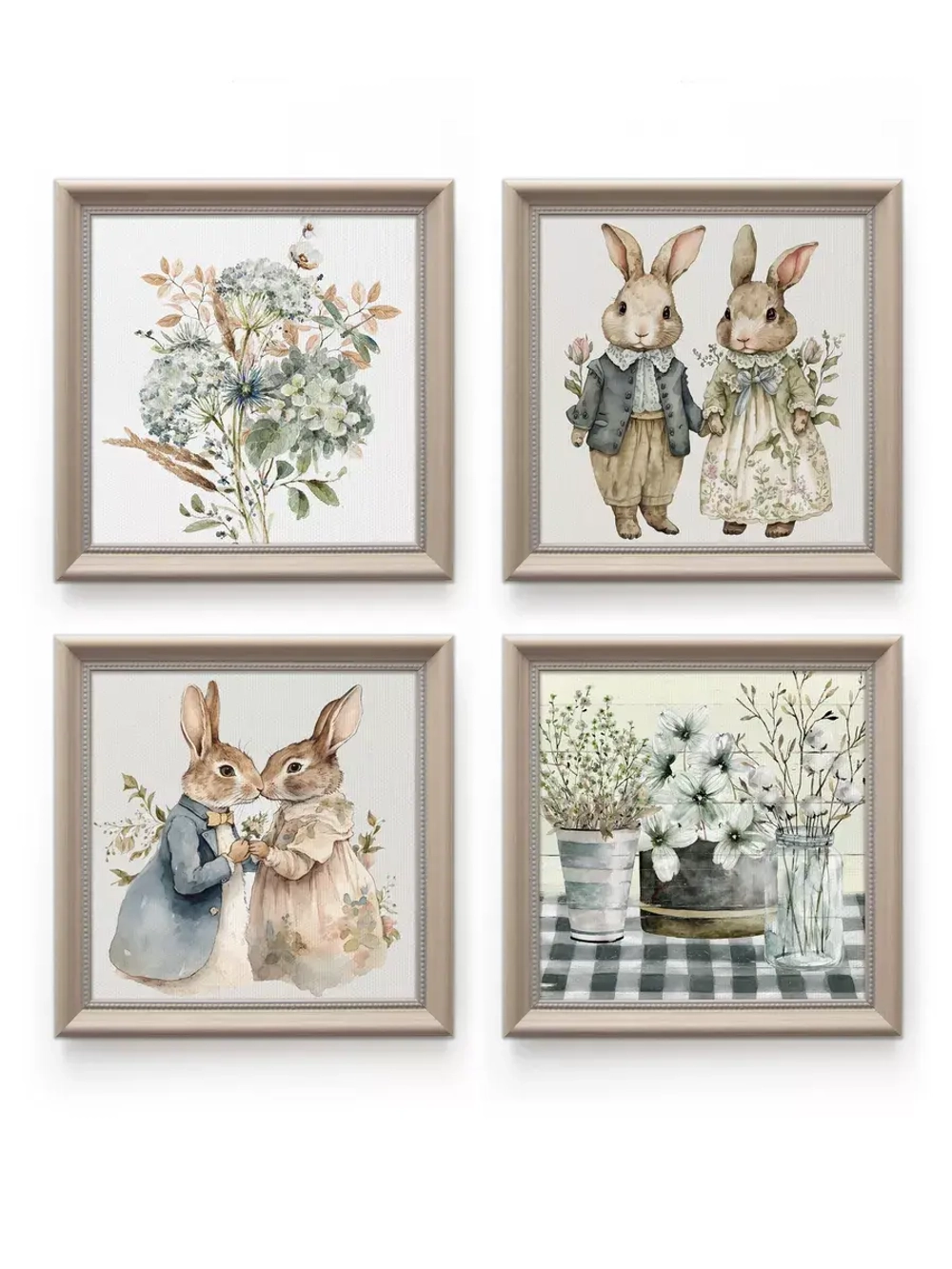 Картины на стену интерьерные на холсте 4 шт, 23*23 см