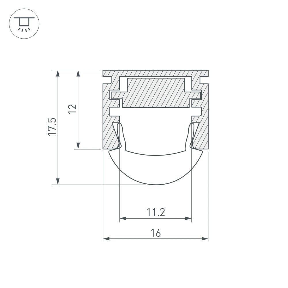 Профиль PDS-REGULOR-2000 ANOD (Arlight, Алюминий) 013874
