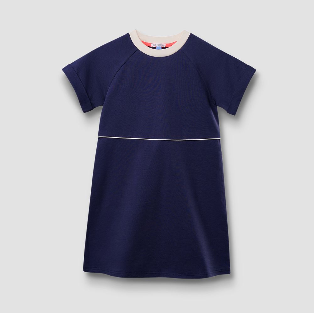 Школьное платье платье из хлопка синего цвета