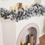 Хвойная гирлянда заснеженная "Glace" литая+пвх