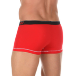 Мужские трусы-боксеры с контрастной строчкой и темной резинкой (Размер: L) (Цвет: красный)