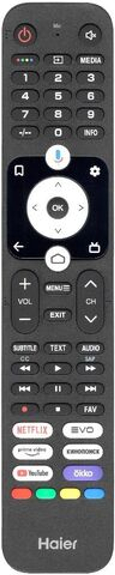 Пульт оригинальный Haier HTR-U32R okko, кинопоиск с голосовым набором SMART TV