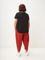 Футболка дизайнерская оверсайз с фигурным низом черный