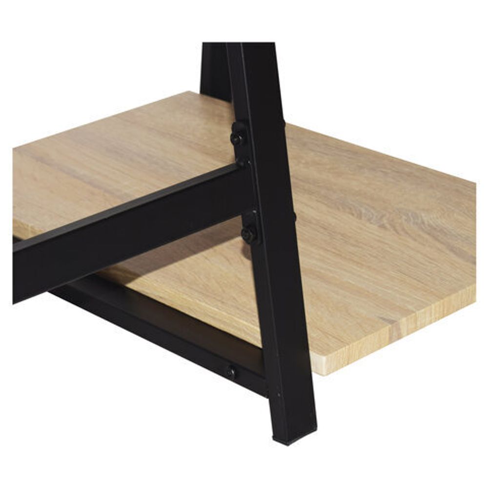 Стол на металлокаркасе BRABIX "LOFT CD-006",1200х500х730 мм,, 2 полки, цвет дуб натуральный, 641226