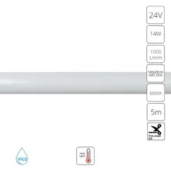 Светодиодная неоновая лента 24V 14W/m 6000K 5m Arte Lamp NEON TERMO A2418013-03-6K