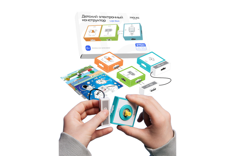 Детский электронный конструктор Prolike, STEM "Logic Block", 20 электронных схем