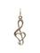 Подвеска Сердце Скрипичный ключ из бронзы, фото анфас на белом фоне