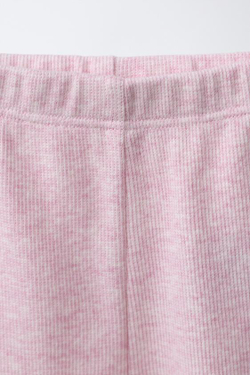 ZARA НАБОР ИЗ ТРЕХ ЛЕГИНСОВ В РУБЧИК, РОЗОВЫЙ