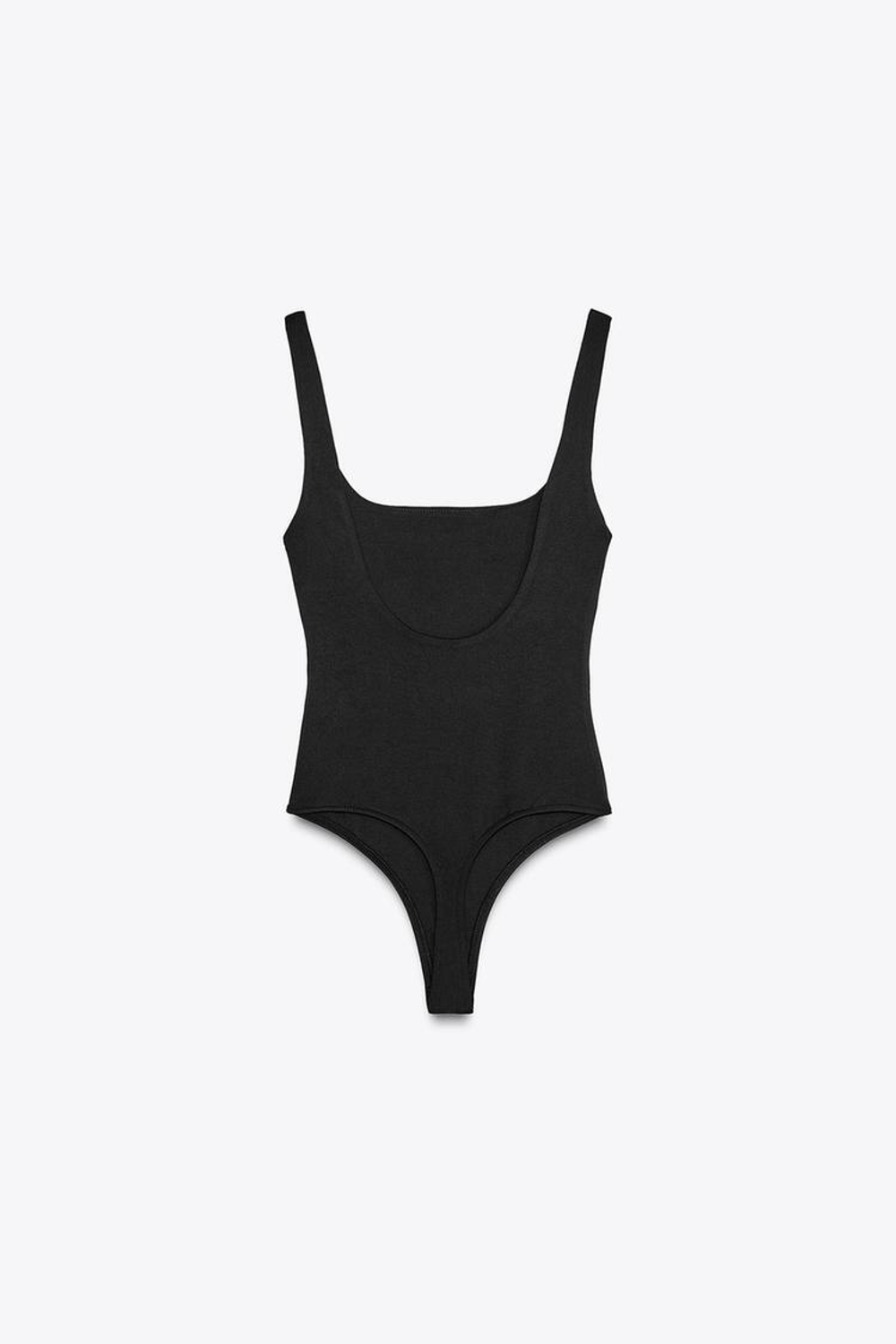 ZARA БОДИ ИЗ ПОЛИАМИДА С БРЕТЕЛЯМИ, ЧЕРНЫЙ