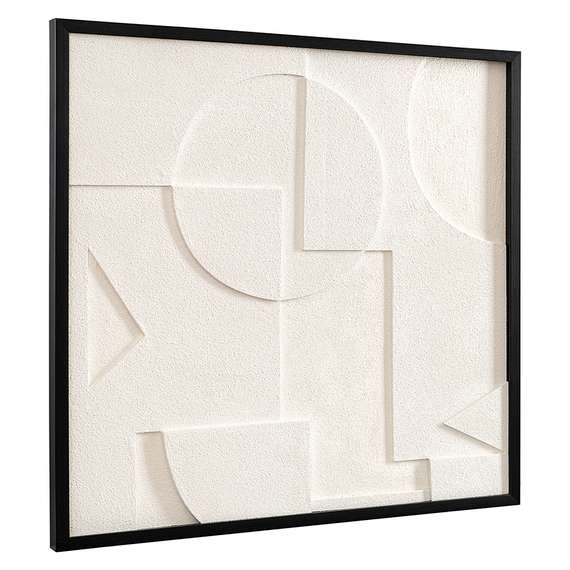 Фактурное панно с эффектом 3d minimalism, 60х60 см, белый\бежевый