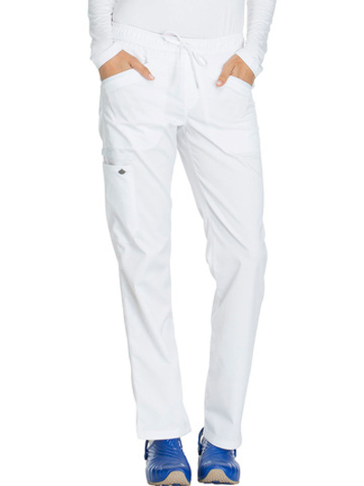 Брюки медицинские женские Dickies DK106 с поясом и шнурком, белый, 40