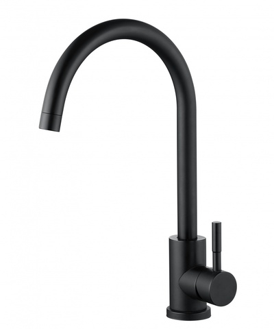 15020-C Смеситель од. для кухни выс. (НЕРЖ, ЧЕРНЫЙ.) ViEiR (10/1шт)