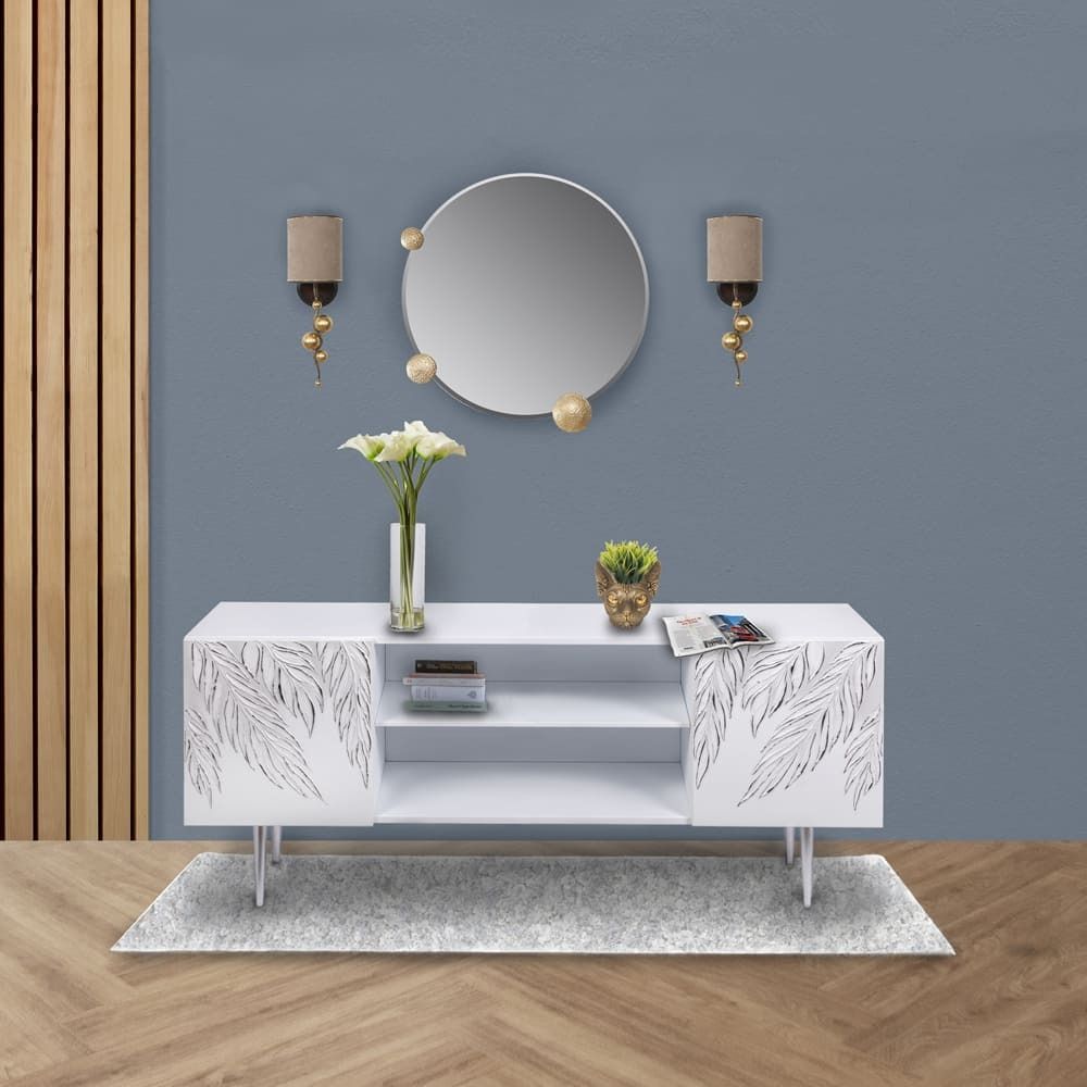 Тумба под ТВ Тропик 155см Стайл Айс Сильвер