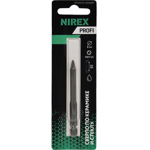 Сверло NIREX Profi по керамике и стеклу 8*83 мм NCD0801