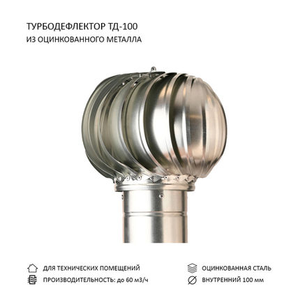 Турбодефлектор TD100, оцинкованный металл