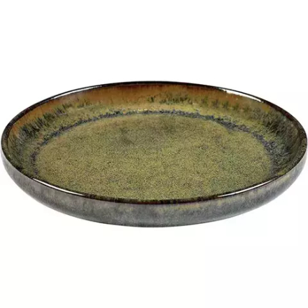 Тарелка «Серфис» керамика D=160,H=15мм олив.,серый