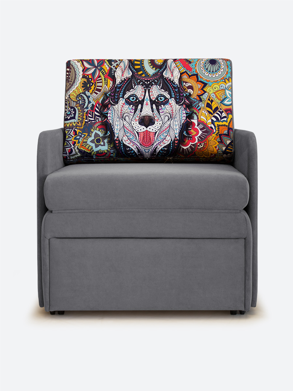 Кресло-кровать "Миник" с подлокотниками, купон Хаски