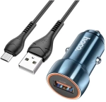 АЗУ 20W с кабелем Type-C 1USB-A QC 3.0A Z46A Hoco blue