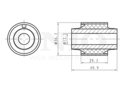 Сайлентблок задний задней цапфы UNIO RMP-20612