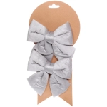 Бант на ёлку «Велюровый стиль» 12*15 см (набор 2 шт), серебро