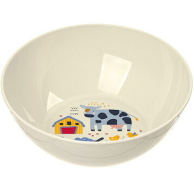 Миска пластиковая 13см с декором (светло-бежевый)