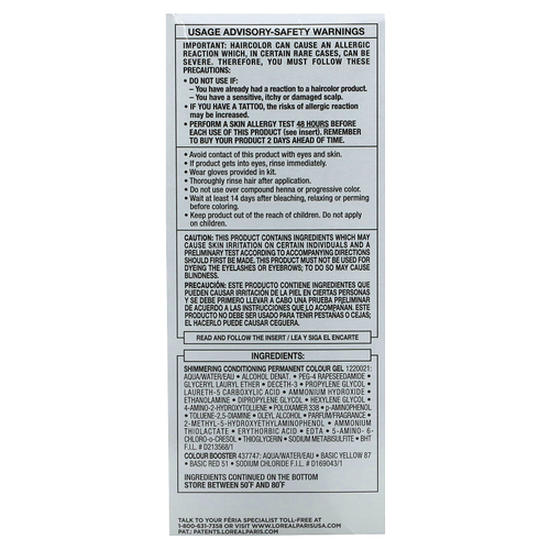 L'Oréal, Feria, насыщенный красный цвет, мерцающий оттенок высокой интенсивности, красный бархат R48, 1 нанесение