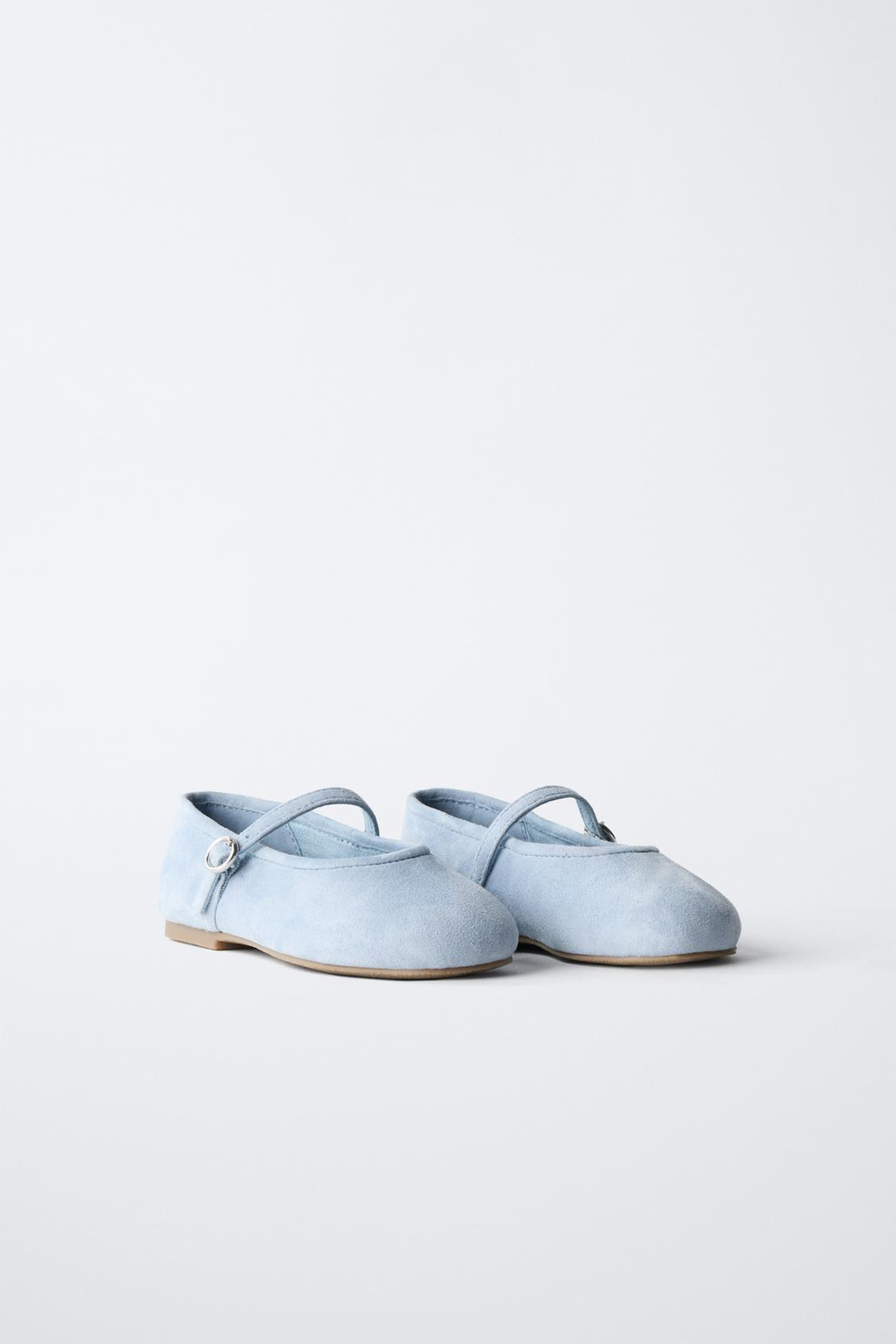 ZARA КОЖАНЫЕ БАЛЕТКИ, СИНИЙ