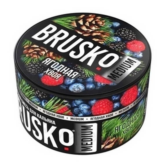 Бестабачная смесь для кальяна BRUSKO, 250 г, Ягодная хвоя, Medium