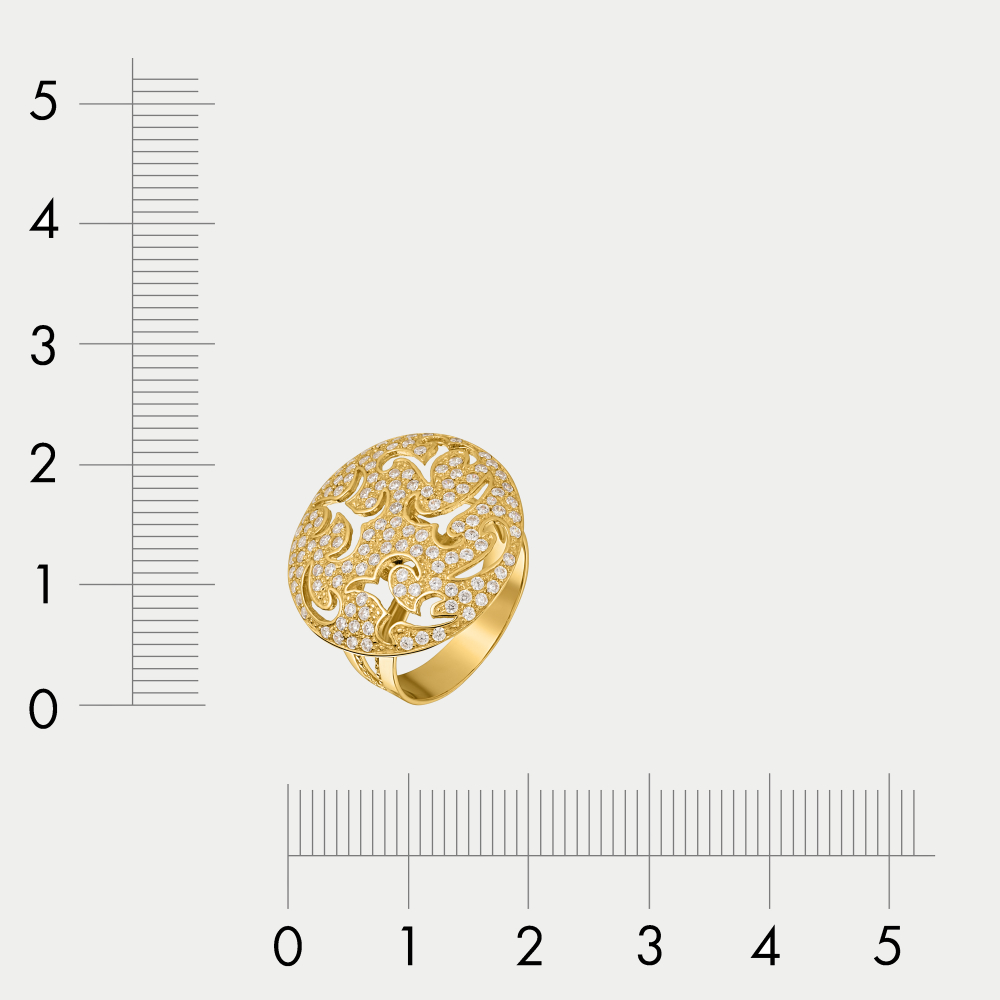 Кольцо женское из желтого золота 585 пробы с фианитами (арт. К460Л)