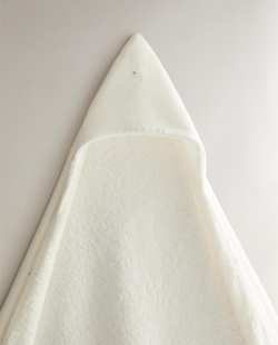 Zara Home Детское полотенце с капюшоном из хлопка, экрю, 80x80 см · 5673/423