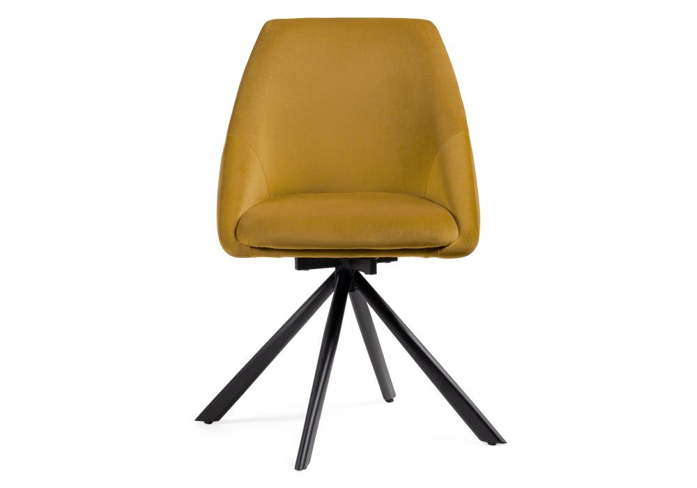 Стул на металлокаркасе Окленд крутящийся горчичный / черный