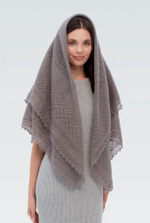 Оренбургский пуховый платок П2-125-03 серый