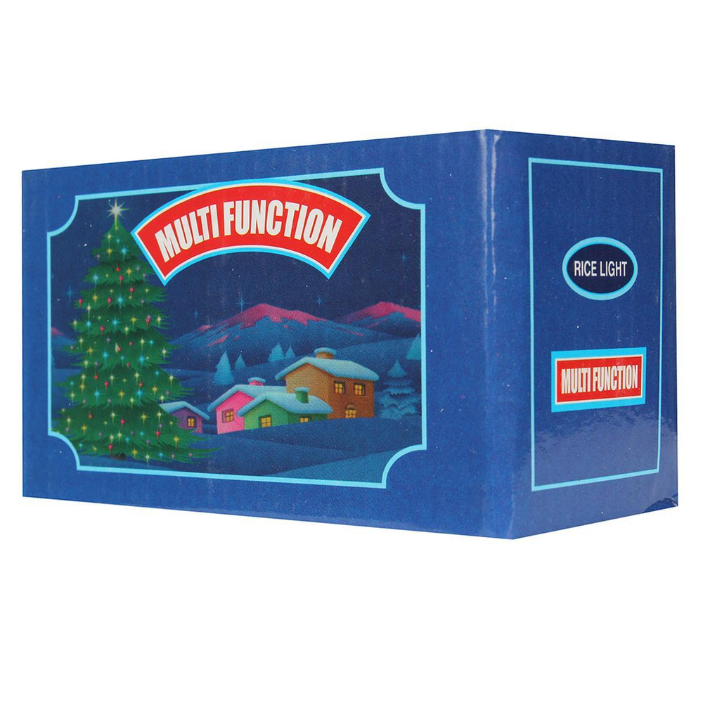 Электрогирлянда м/лампы цвет, 180 ламп, 8,2м, 8 р.миг., зелен.провод, кор