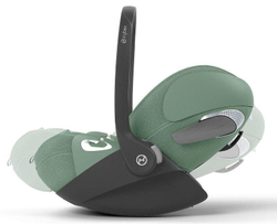 Коляска Cybex Coya Matt Black Frame Cloud T i-Size Leaf Green Plus 2 в 1 Cozy Beige с дождевиком и бампером