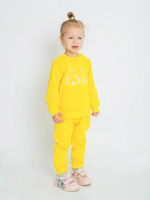Костюм для девочек футер "Единорог-1" КМ-834/1, р.98 жёлтый (Ивашка)