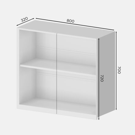 Кухня Модуль В 800 верхний Кашемир / Графит