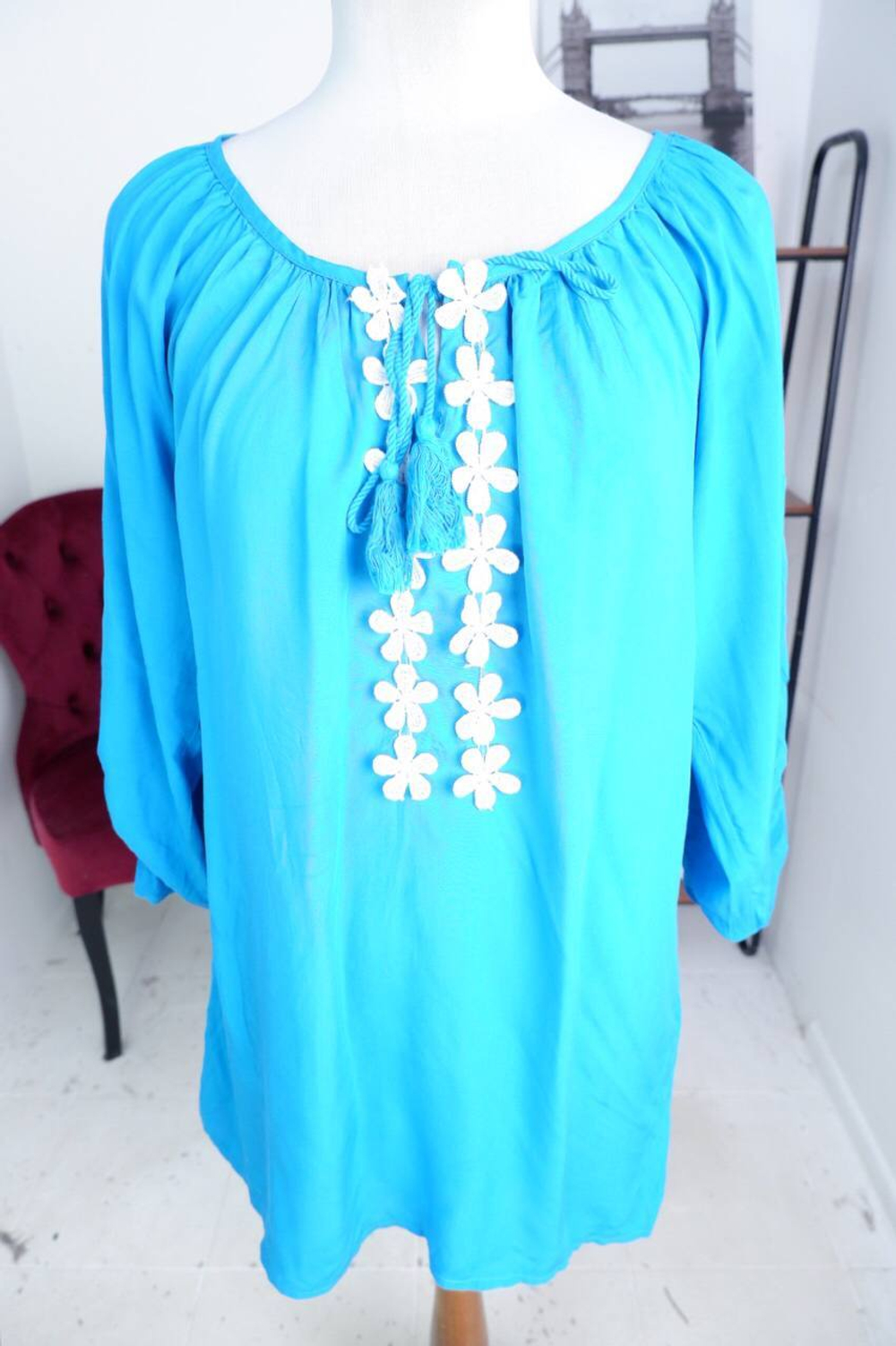 Блузка свободного кроя, маркировка 3XL, визуально на 54 размер