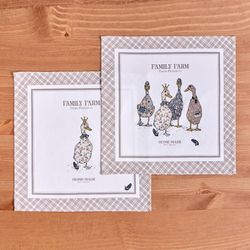 НАБОР САЛФЕТОК ИЗ 2-Х ШТ "FAMILY FARM" 40Х40СМ, ТВИЛ, КЛЕТКА