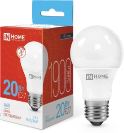Лампа LED-A60-20W-E27 6500K 220В