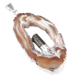 Кулон "Жеода" агат, турмалин шерл асс.