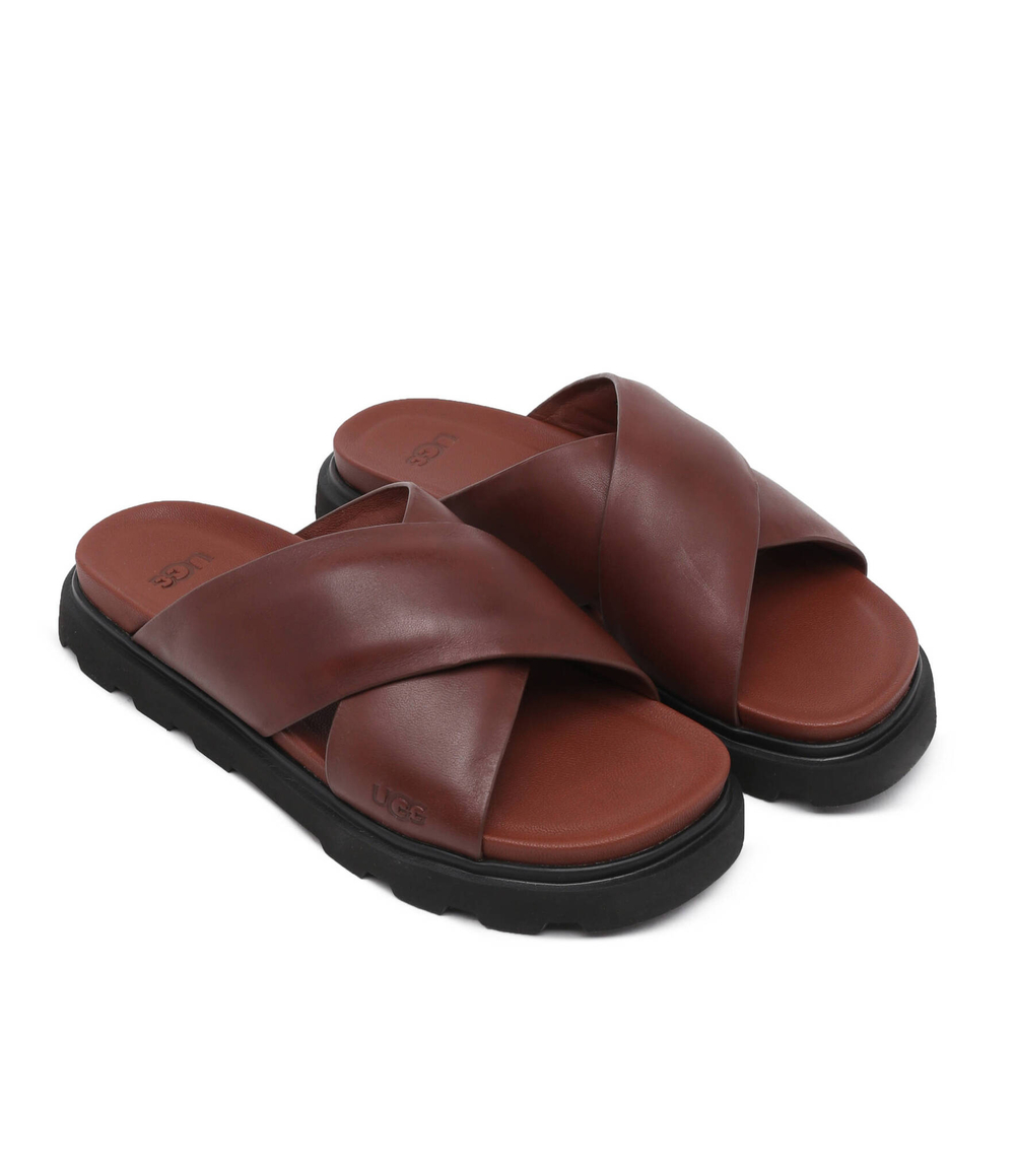 Кожаные шлепанцы w capitelle crossband UGG - коричневый(1152672)