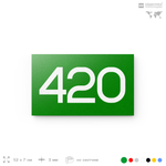 Номер на дверь 420, табличка на дверь для офиса, квартиры, кабинета, аудитории, склада, зеленая 120х70 мм, Айдентика Технолоджи