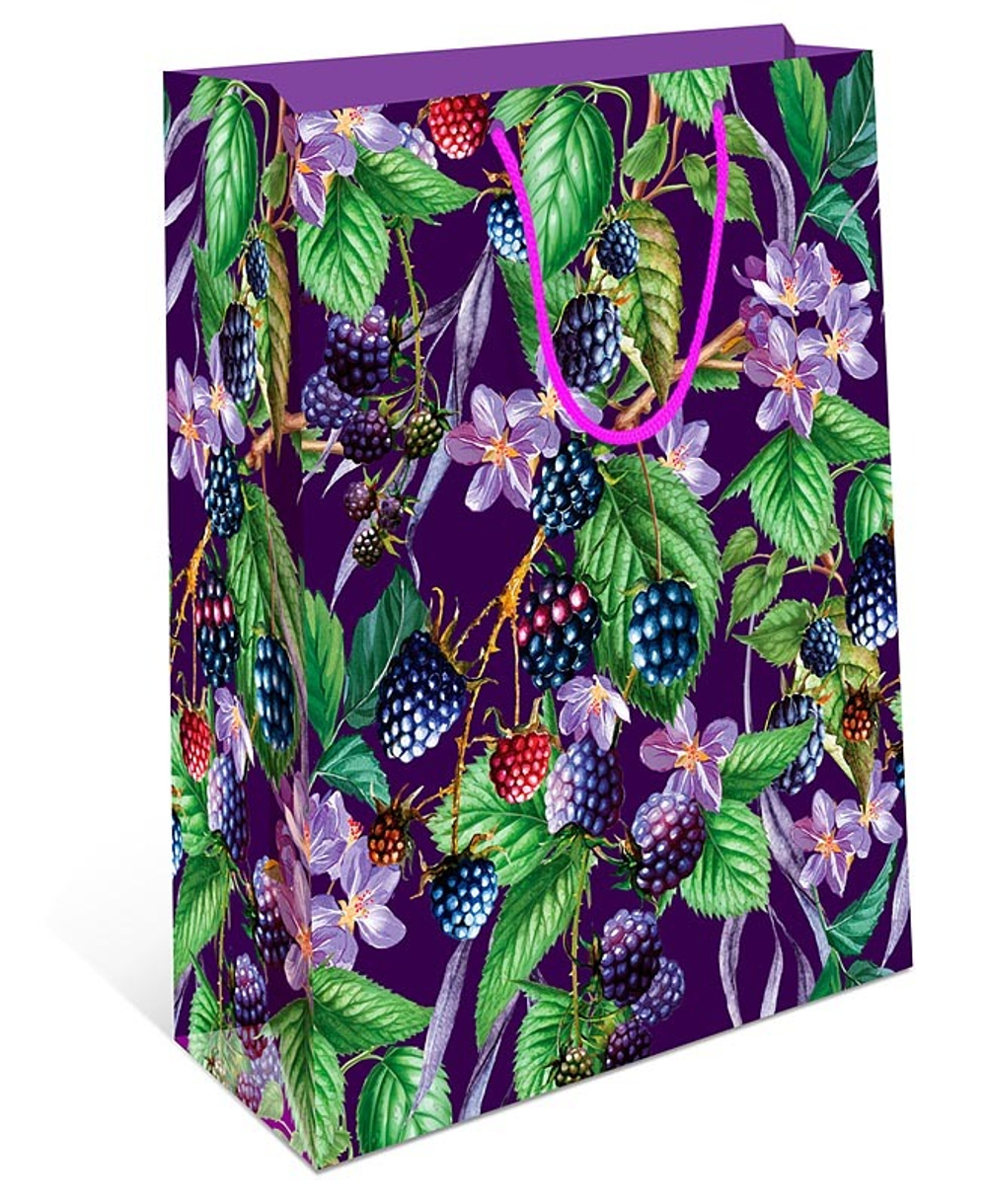 Пакет подар. бумажн. 26*32*12 см, 130гр/м2 Ежевика