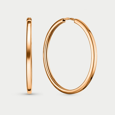 Женские серьги-конго без вставок из красного золота 585 пробы (арт. СБ-45-35)