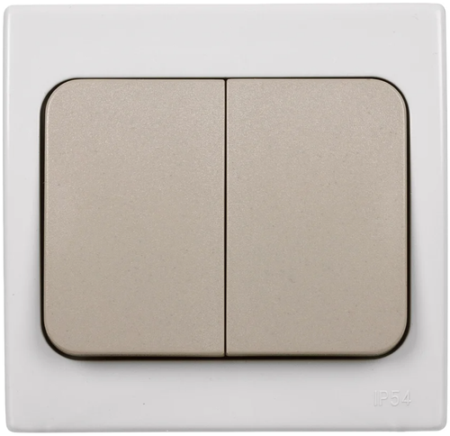 Выключатель 2-кл TDM 10А IP54 серый