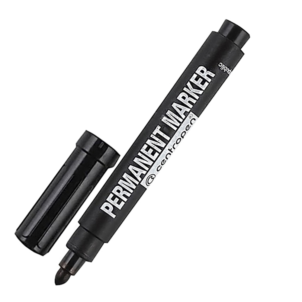 Маркер перманентный (стеклограф), черный (12003804), 1шт.